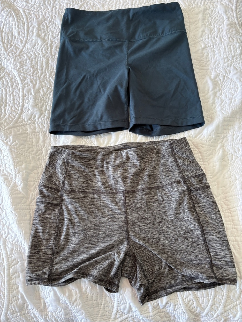 RBX & Yogalicious Lux Women’s Bike Shorts Duo – Slate Blue & Heather Gray